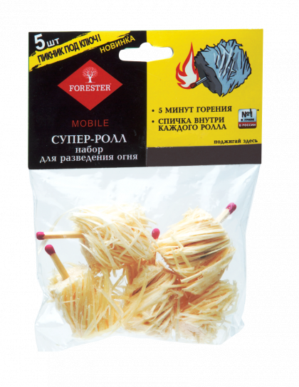 Пикник под ключ!Супер-ролл,набор для разведния огня,5шт/48