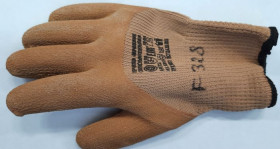 Перчатки с латексным покрытием рыжие F328/12шт.