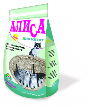Наполнитель АЛИСА 2,6 л  для котят \6 шт