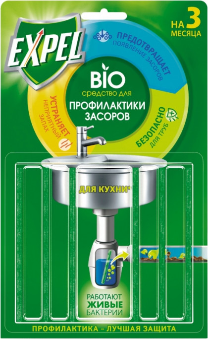 Биоактиватор для раковины на кухне, 6палочек/10//60