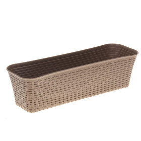 Ротанг ящик балконный со вставкой 50*18 кремовый/5