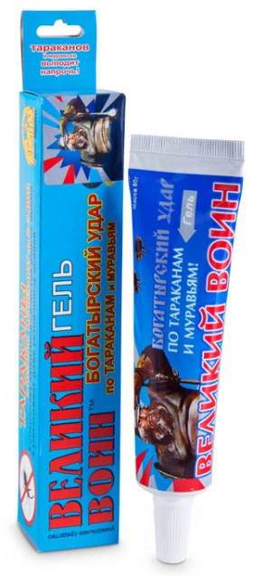 Великий Воин ГЕЛЬ ТУБА 80г (ВХ) ТАРАКАНЫ НОВЫЙ (упак(45шт))
