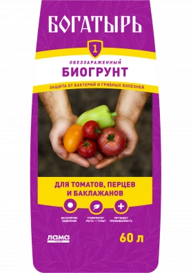 Богатырь Для томатов,перца и баклажанов 60л\45шт Лама Торф