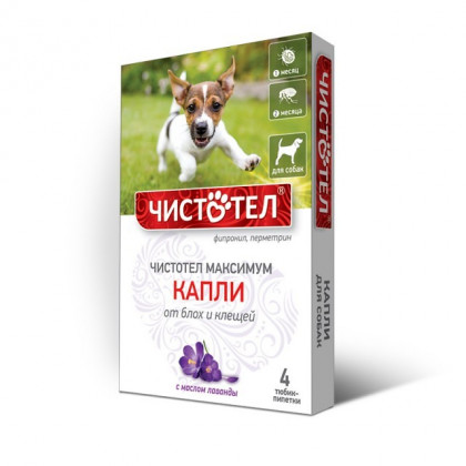 Капли ЧИСТОТЕЛ МАКСИМУМ  для собак /С602/4пип