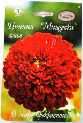 Цинния Мишутка Алая Каприс 20*1 гр.