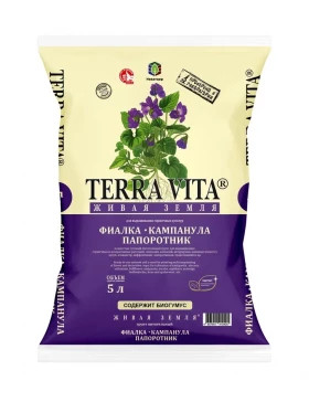 Фиалка Кампанула Папоротник 5л/5шт Живая земля