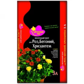 Роза, Бегония, Хризантема  3л\6 шт Цветочный рай\Буй