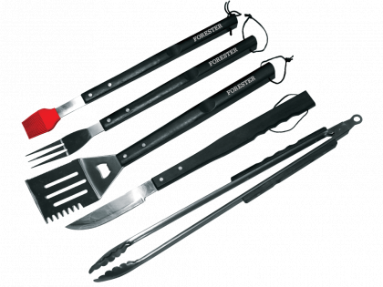 Набор для барбекю 5 предметов:лопатка, щипцы, вилка, кисточка, нож/6