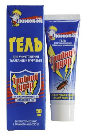 Домовой Прошка Тройной удар Гель от тараканов, туба 50гр/60шт