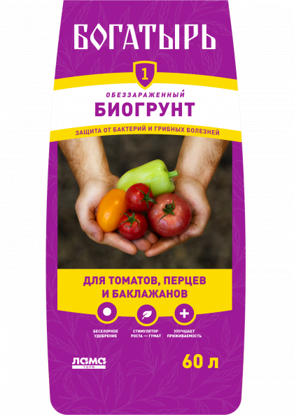 Богатырь Для томатов ,перца и баклажанов 10л/200 Лама Торф
